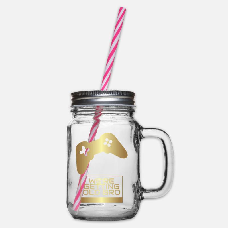 On devient vieux, frère gamer - Bocal à boisson - transparent