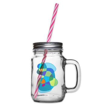 Accentuated color-shaping design - Glass jar with handle and screw cap - clear - Right