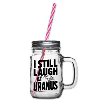 Ich lache immer noch über Uranus - Henkelglas mit Schraubdeckel - Klar - Rechts