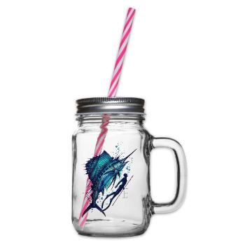 Dive into Deep Blue - Henkelglas mit Schraubdeckel - Klar - Rechts