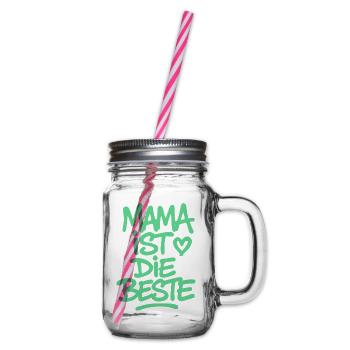 Mama ist die Beste - Henkelglas mit Schraubdeckel - Klar - Rechts