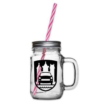 Trabi Motorsport Zwickau (Farbe änderbar) - Henkelglas mit Schraubdeckel - Klar - Rechts