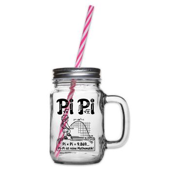 Parabel Pinkeln Mathematik Pi Pi Zahl  - Henkelglas mit Schraubdeckel - Klar - Rechts