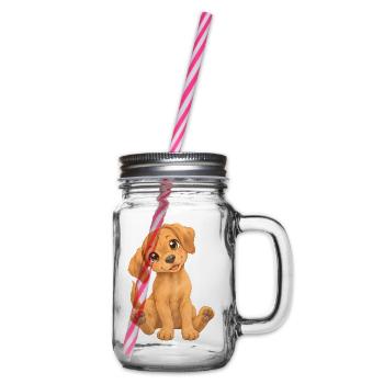 Rhodesian Ridgeback – süßer Hundewelpe - Henkelglas mit Schraubdeckel - Klar - Rechts