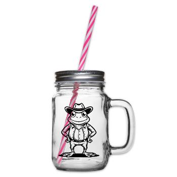 Cowboy-Frosch - Henkelglas mit Schraubdeckel - Klar - Rechts