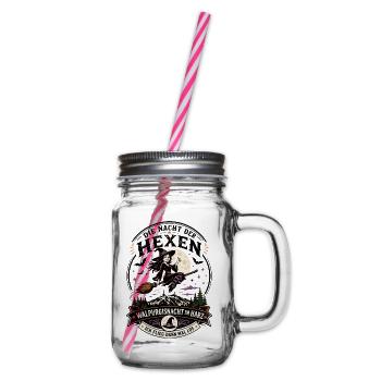  Hexen Geschenkidee Brocken Hexenbesen - Henkelglas mit Schraubdeckel - Klar - Rechts