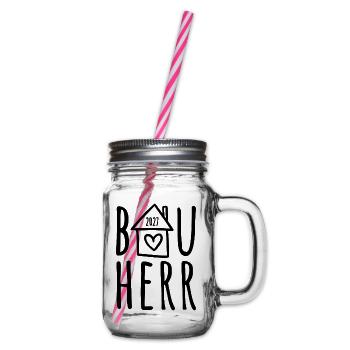 Bauherr 2027 - Henkelglas mit Schraubdeckel - Klar - Rechts