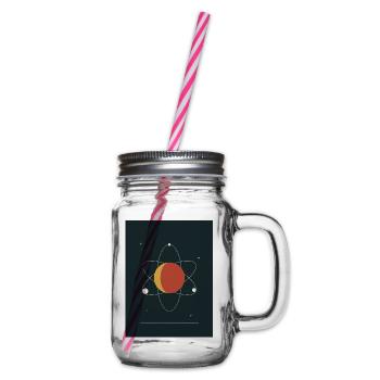Orbitaltanz – Planet auf drei Bahnen - Henkelglas mit Schraubdeckel - Klar - Rechts