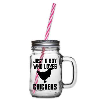 Huhn Liebhaber Statement - Henkelglas mit Schraubdeckel - Klar - Rechts