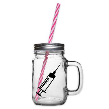 Spritze Arzt Ärztin Geschenk  - Henkelglas mit Schraubdeckel - Klar - Rechts