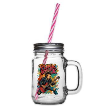 Punk - Henkelglas mit Schraubdeckel - Klar - Rechts