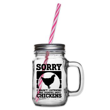 Huhn Spruch Humor - Henkelglas mit Schraubdeckel - Klar - Rechts