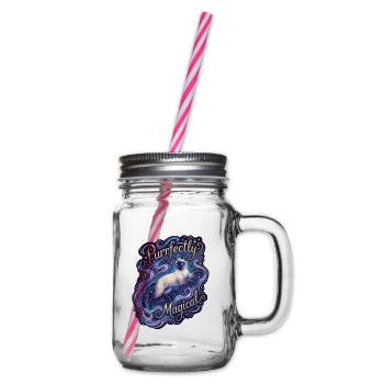 Magische Siamkatze Kosmischer Mystiker - Henkelglas mit Schraubdeckel - Klar - Rechts