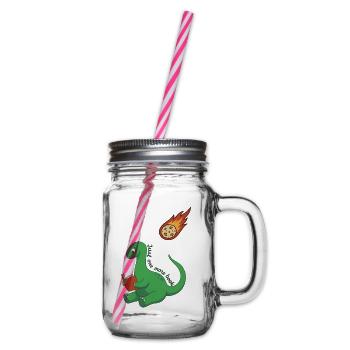 Nur noch ein Buch Dinosaurier - Henkelglas mit Schraubdeckel - Klar - Rechts