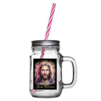 Jesus Christus Ich segne Dich - Henkelglas mit Schraubdeckel - Klar - Rechts