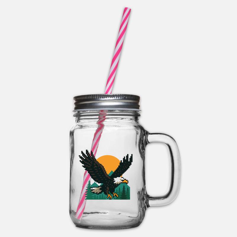Eagle Pixel – Coucher de soleil dans les montagnes - Bocal à boisson - transparent