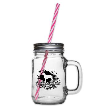 BOHEMIAN WIREHAIRED POINTING GRIFFON Dog Wilsigns - Glass jar with handle and screw cap - clear - Right