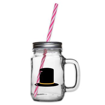 Zylinder Hut - Top hat - Haut-de-forme - Henkelglas mit Schraubdeckel - Klar - Rechts