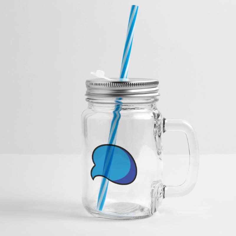 Speech bubble speech bubble comic gift idea Glass jar with handle and screw cap