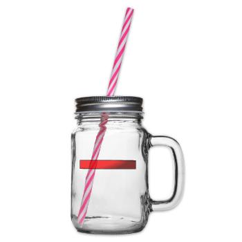 Red Bar Gradient - Glass jar with handle and screw cap - clear - Right