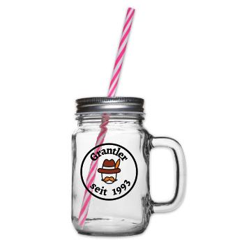 Grantler 1993 - für Geburtstag -bayerischer Spruch - Henkelglas mit Schraubdeckel - Klar - Rechts
