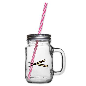 Chopsticks chopsticks baguettes - Glass jar with handle and screw cap - clear - Right