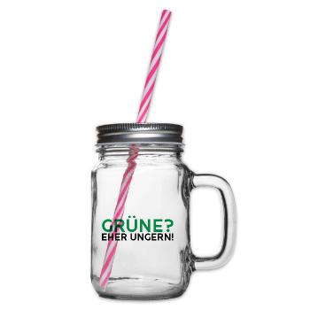Grüne? Eher ungern! - Henkelglas mit Schraubdeckel - Klar - Rechts