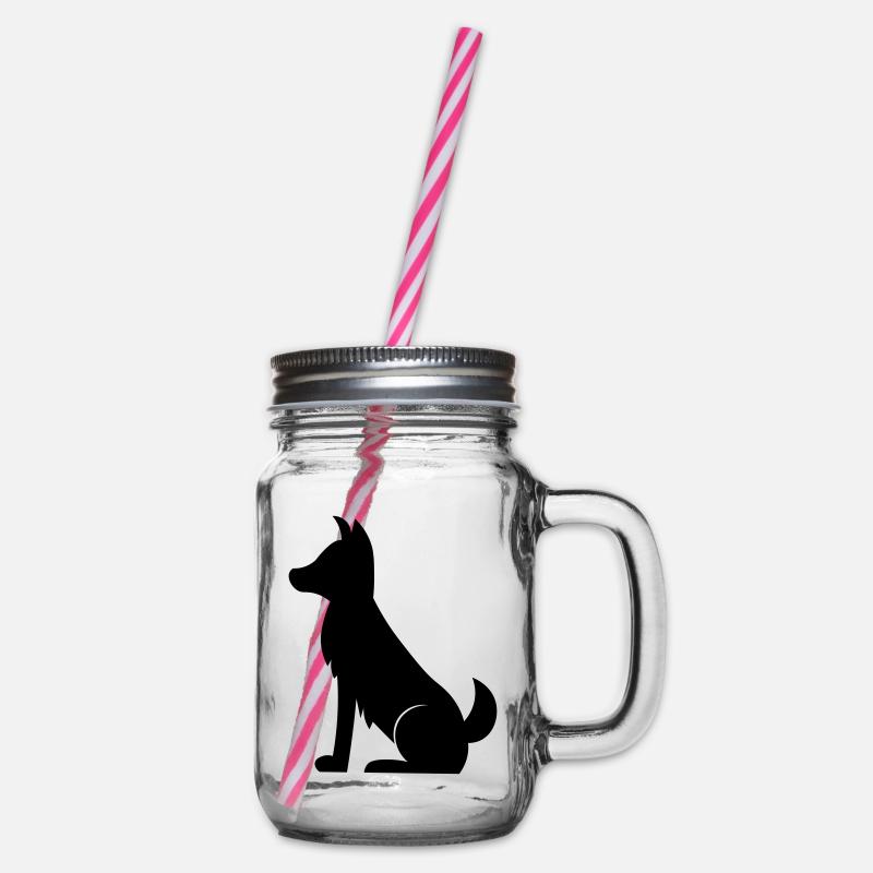 Chien noir simple / chien noir simple - Bocal à boisson - transparent