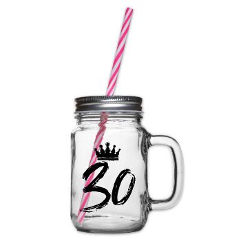 30 Number crown - Glass jar with handle and screw cap - clear - Right