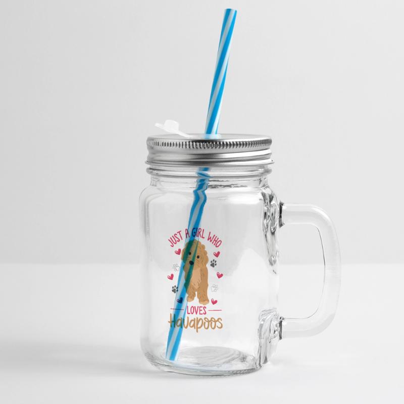 havapoo, havapoo havapoo mother, Havanese, Glass jar with handle and screw cap