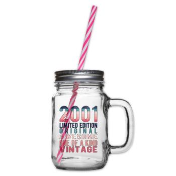 Limited Edition seit 2001 Geburtstag Vintage 2001 - Henkelglas mit Schraubdeckel - Klar - Rechts