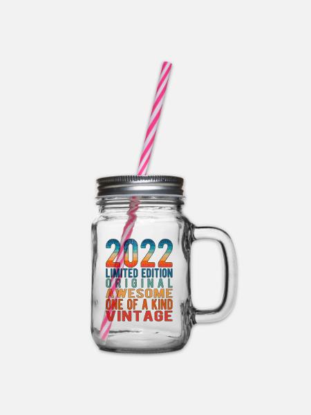 Limited Edition seit 2022 Geburtstag Vintage 2022 - Henkelglas mit Schraubdeckel - Klar