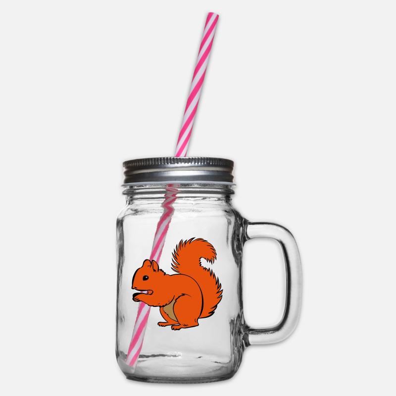 Eichhörnchen - Henkelglas mit Schraubdeckel - Klar