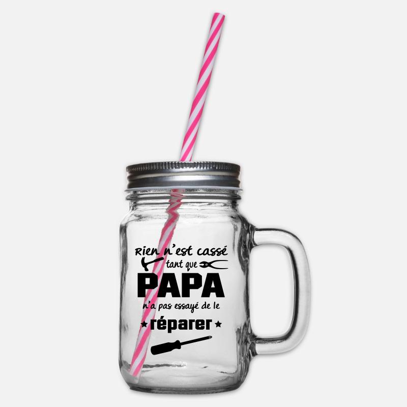 papa peut le réparer - Bocal à boisson - transparent