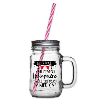 Assez douée pour devenir infirmière cadeau - Bocal à boisson - transparent - Droite
