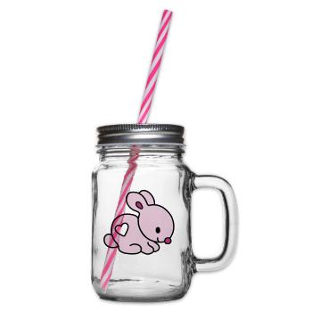 lapin coeur - Bocal à boisson - transparent - Droite