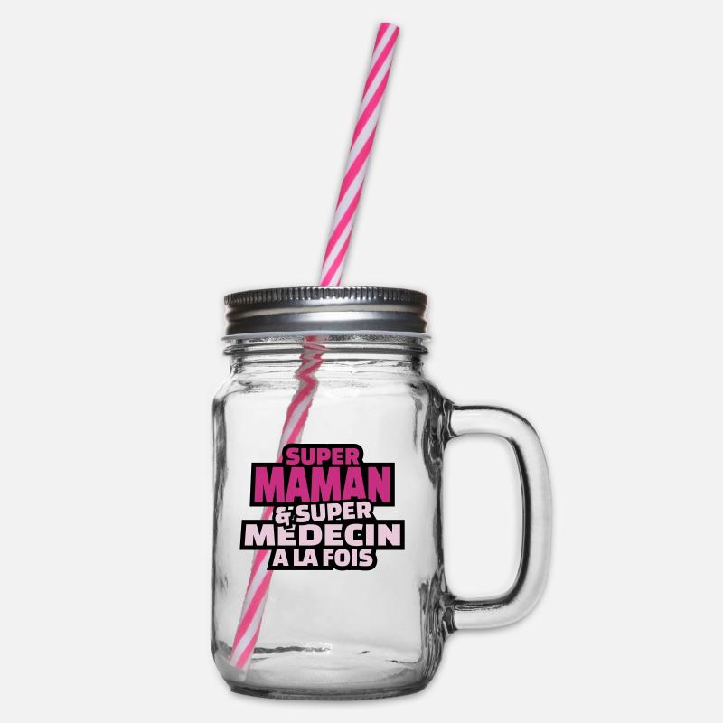 super maman et super médecin à la fois - Bocal à boisson - transparent