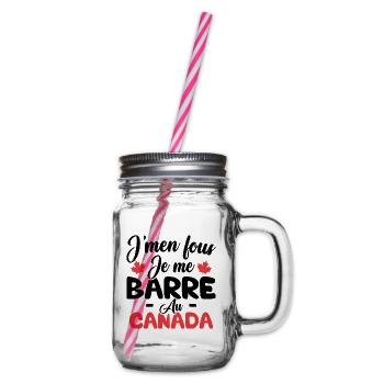 J'men fous je me barre au canada - Bocal à boisson - transparent - Droite