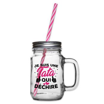 Je suis une tata qui déchire - Bocal à boisson - transparent - Droite