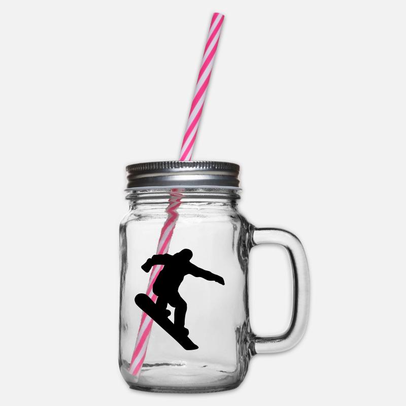 Snowboarder, Snowboard, Snowboard - Bocal à boisson - transparent
