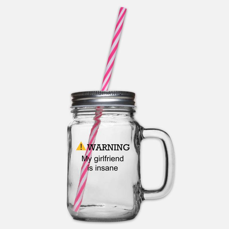WARNUNG FREUNDIN - Henkelglas mit Schraubdeckel - Klar