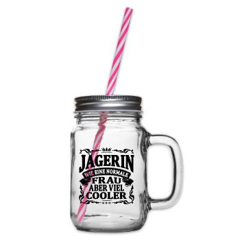jägerin aber viel cooler - Henkelglas mit Schraubdeckel - Klar - Rechts