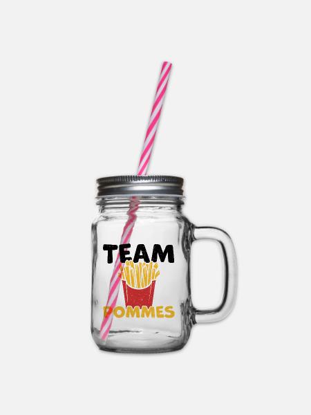 Team Pommes - Pommes Frites - Henkelglas mit Schraubdeckel - Klar