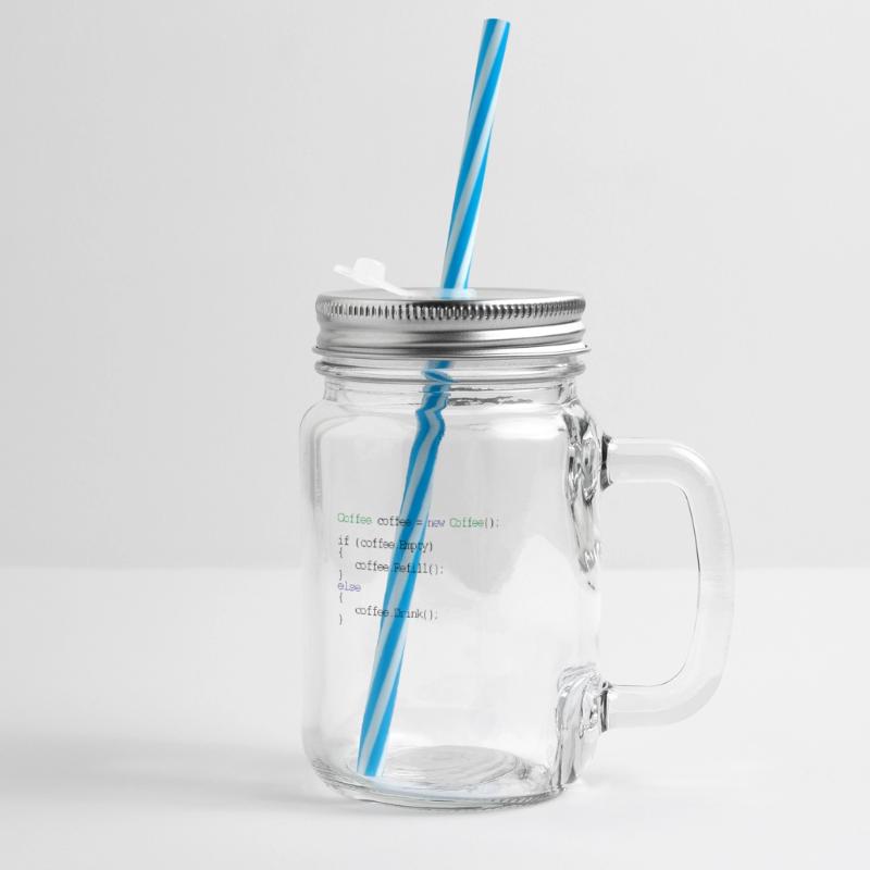 Kaffee Design für Programmierer und Coder - css Henkelglas mit Schraubdeckel
