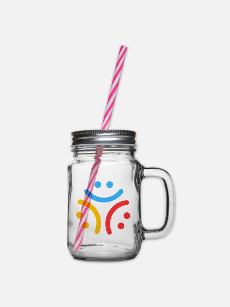 Smile :) Smile :) Smile :) - Henkelglas mit Schraubdeckel - Klar