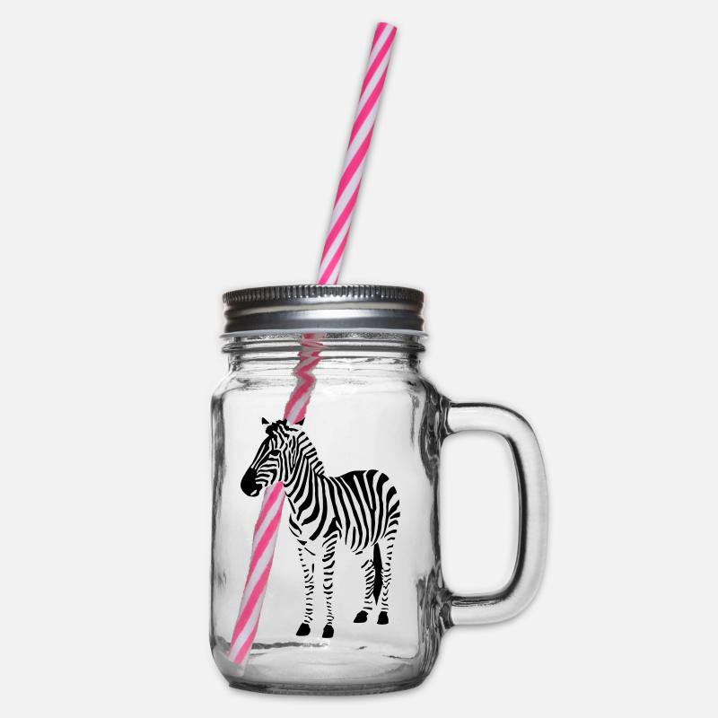 Zebra - Henkelglas mit Schraubdeckel - Klar