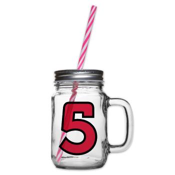 Sport Number 5 Five - Glass jar with handle and screw cap - clear - Right
