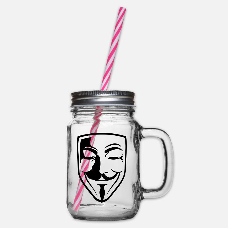 Masque Anonyme Guy Fawks - Bocal à boisson - transparent