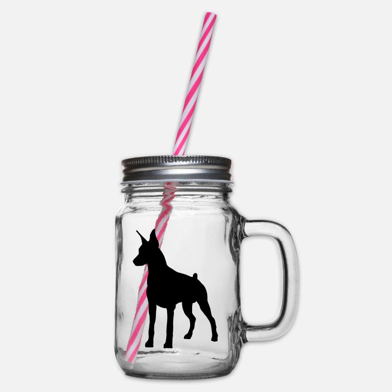 Dobermann Pincher - Henkelglas mit Schraubdeckel - Klar