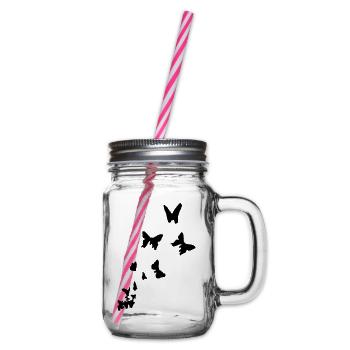 butterfly - schmetterlinge - Henkelglas mit Schraubdeckel - Klar - Rechts
